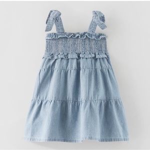 Zara striped denim dress